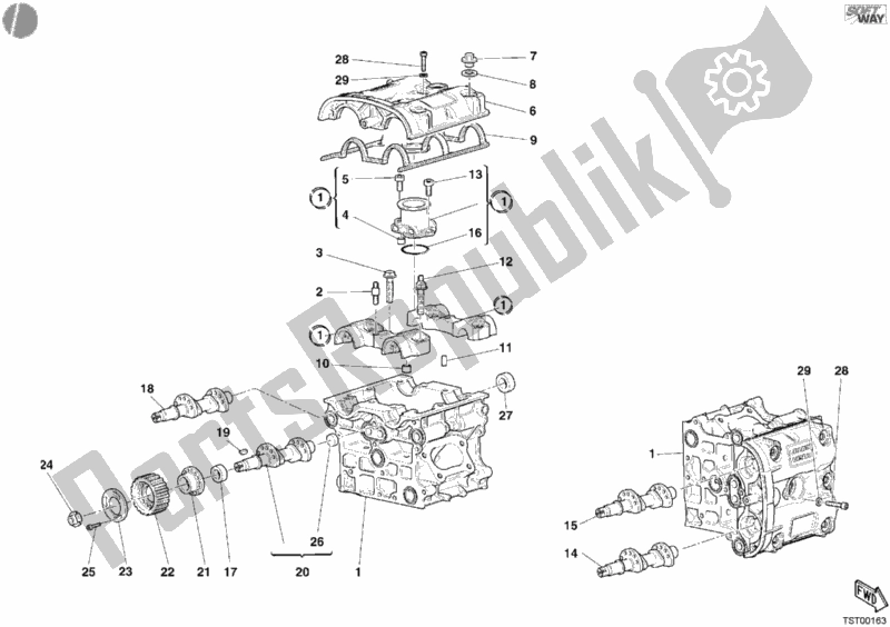 Toutes les pièces pour le Culasse du Ducati Superbike 749 R 2006